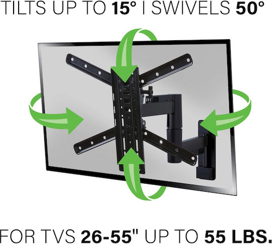 Universal Extendable Wall Tv Mount Sanus 66-140 Cm Black