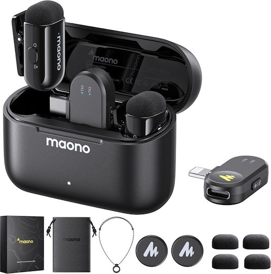Maono WM622 PBC2 Σετ Ασύρματο Μικρόφωνο Πέτου, Clip On Δημοσιογραφικό