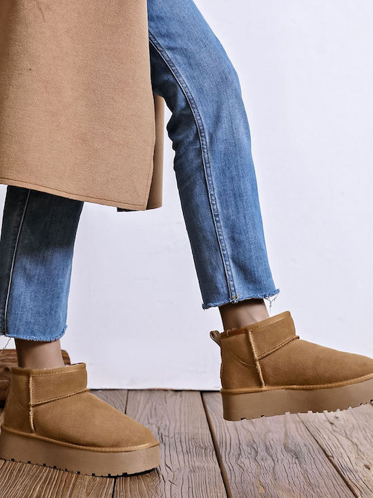 Leather Women's Boots Tabac Brown