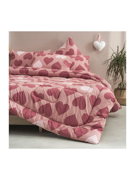 Charalambidis Textiles Bettdecke Einzelbett 160x230cm Love Red 350 GSMGsm