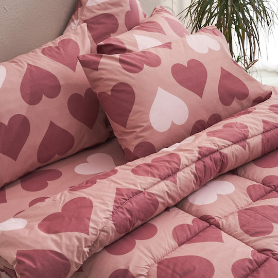 Charalambidis Textiles Duvet Single 160x230cm Love Red 350 GSMGsm