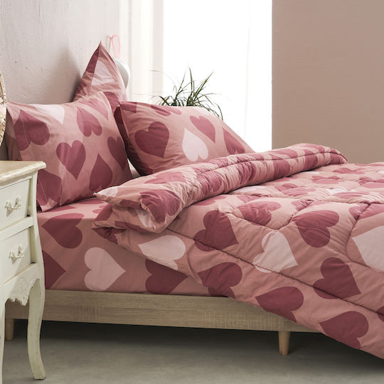 Charalambidis Textiles Duvet Single 160x230cm Love Red 350 GSMGsm