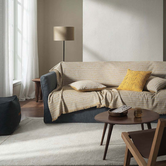 Gofis Home Vespera Τριθέσιου Καναπέ Δύο 'Οψεων Π180xΜ310cm Leaf Gold 148/04 Gofis Home Vespera Τριθέσιου Καναπέ Δύο 'Οψεων Π180xΜ310cm Leaf Gold 148/04