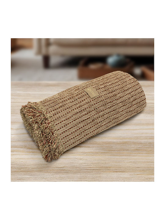 Lino Home Velora Ριχτάρι Πολυθρόνας Chenille 180x180εκ. Κεραμιδί