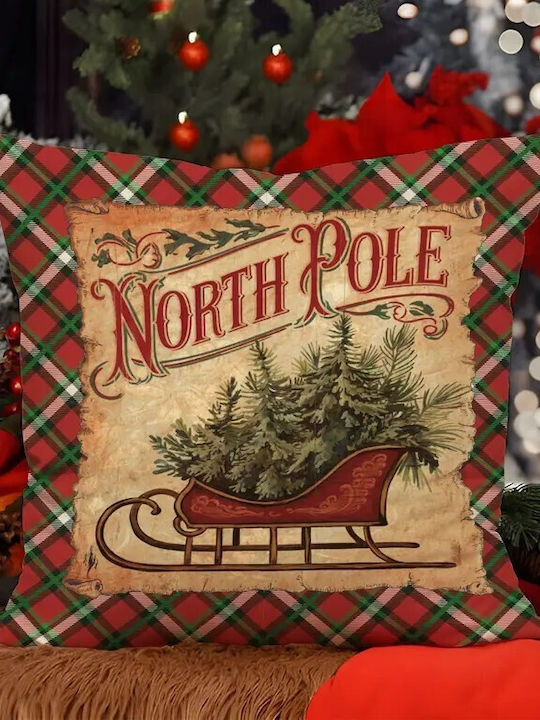 By Queen Limited Festive Edition Pillow Case North Pole Vintage Sleigh 45x45cm