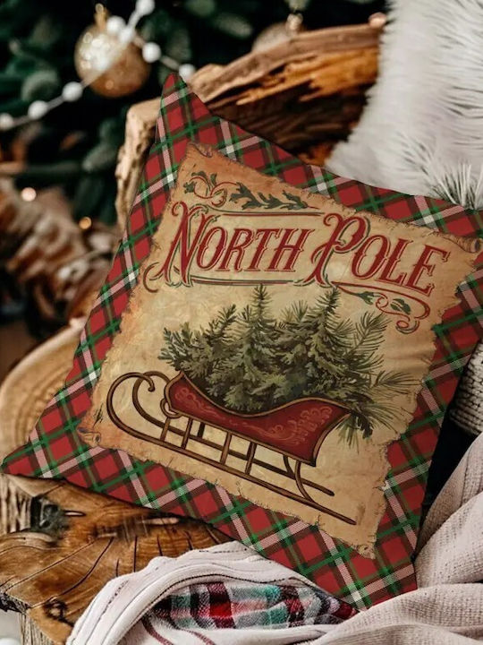 By Queen Limited Festive Edition Pillow Case North Pole Vintage Sleigh 45x45cm