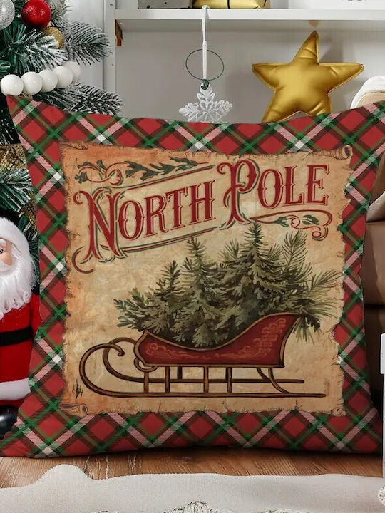 By Queen Limited Festive Edition Pillow Case North Pole Vintage Sleigh 45x45cm