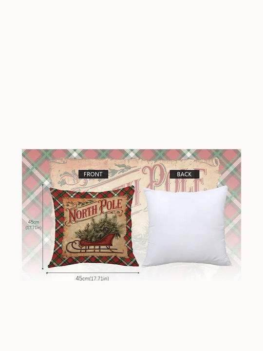 By Queen Limited Festive Edition Pillow Case North Pole Vintage Sleigh 45x45cm