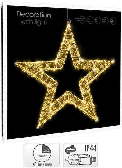 Koopman Plastic Illuminated Christmas Decorative Star Yellow