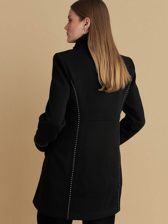 Women's Black Peacoat