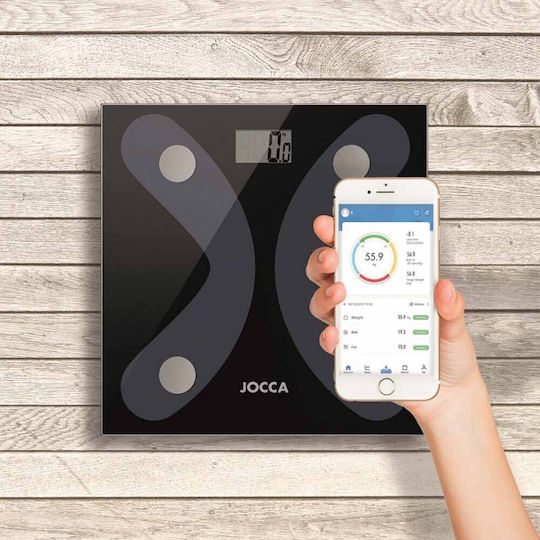 Smart Badezimmerwaage 180kg mit Körperfettmessung & Bluetooth Schwarze