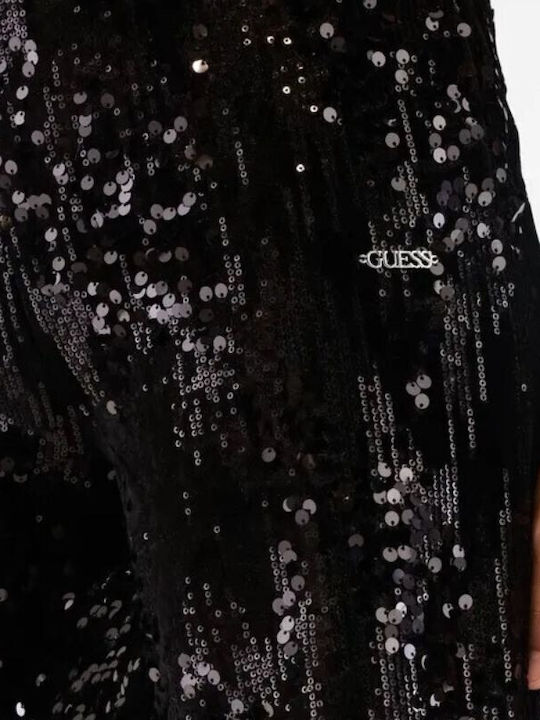 Women's Fabric Trousers Black with Sequins