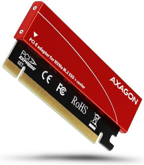Axagon Pci-e X4 Adaptor Axagon Pcem2-s Adaptor La 1x M.2 Nvme Ssd M.2 2230 2242 2260 2280 Răcire Pasivă Roșie