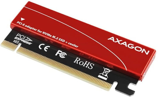 Axagon Pci-e X4 Adaptor Axagon Pcem2-s Adaptor La 1x M.2 Nvme Ssd M.2 2230 2242 2260 2280 Răcire Pasivă Roșie