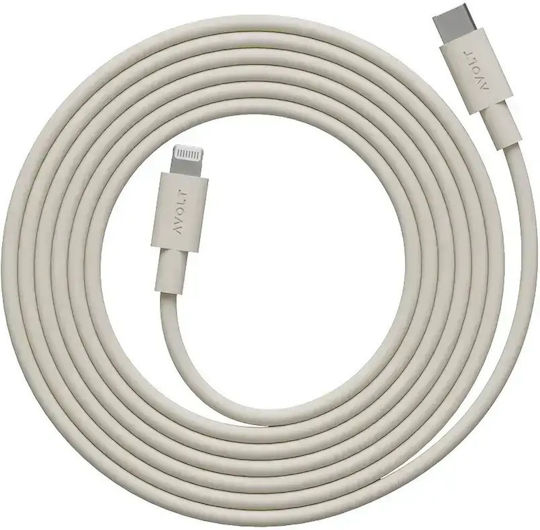 Fast Charging Data Cable Usb-c/apple Lightning Avolt 2 Meters Cream