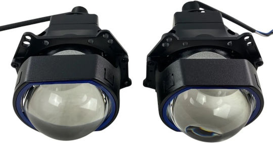 Προτζέκτορες Φαναριών Τετράγωνοι Bi-led Retrofit 3.0" Α38 6000κ 58w 68w 2 Τεμάχια