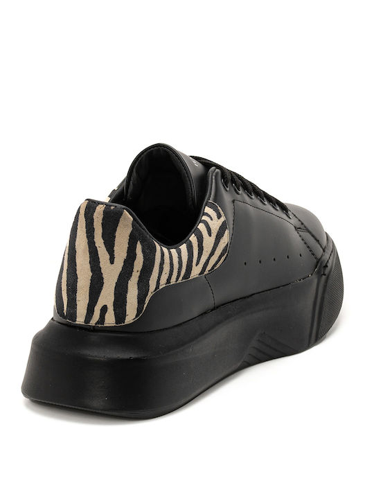 Herren Anatomisch Flatforms Sneakers Schwarz