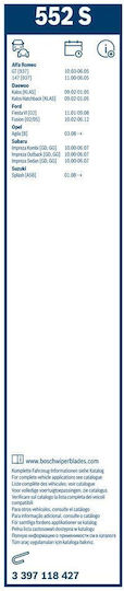 Bosch 552S Front Car Wiper Set 550mm/400mm Universal