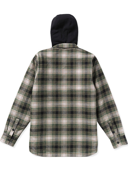 Kenson Μακρυμάνικo Φανελένιο Overshirt σε Κανονική Γραμμή Μαύρο