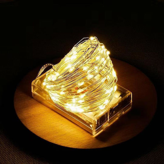 LED Лампички 3 м Топло Бели На Батерия на Лента