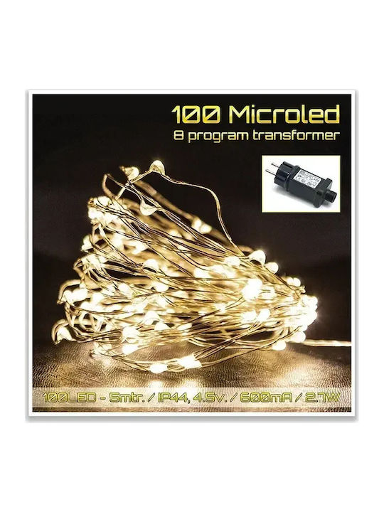 100 Λαμπάκια LED 5μ. Θερμό Λευκό σε Σειρά 100 Λαμπάκια LED 5μ. Θερμό Λευκό σε Σειρά