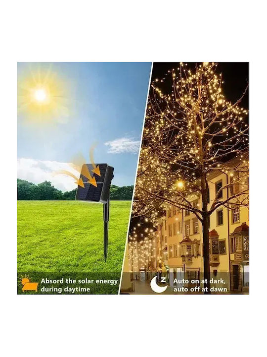 100 Lichterketten LED 10m. Warmes Weiß Solar in Zeichenfolge 1Stück