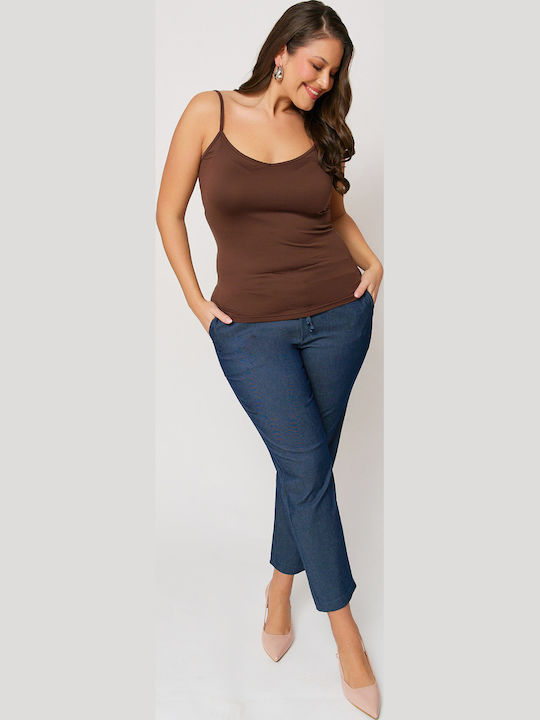 High Waist Women's Jean Trousers in Carrot Fit