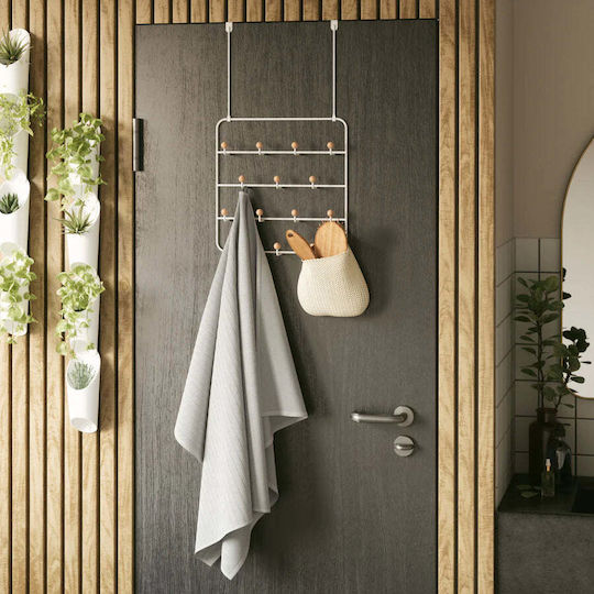 Umbra Wall Hanger Estique Wooden 16 Hooks White 36x11cm