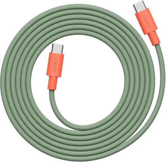 Cablu Încărcare Rapidă Date Usb-c/usb-c Avolt X Bauhaus-archiv 2 Metri Verde
