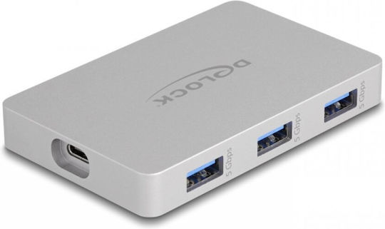 DeLock USB Хъб с 7 Порта USB 3.2 с USB-C Връзка Бял