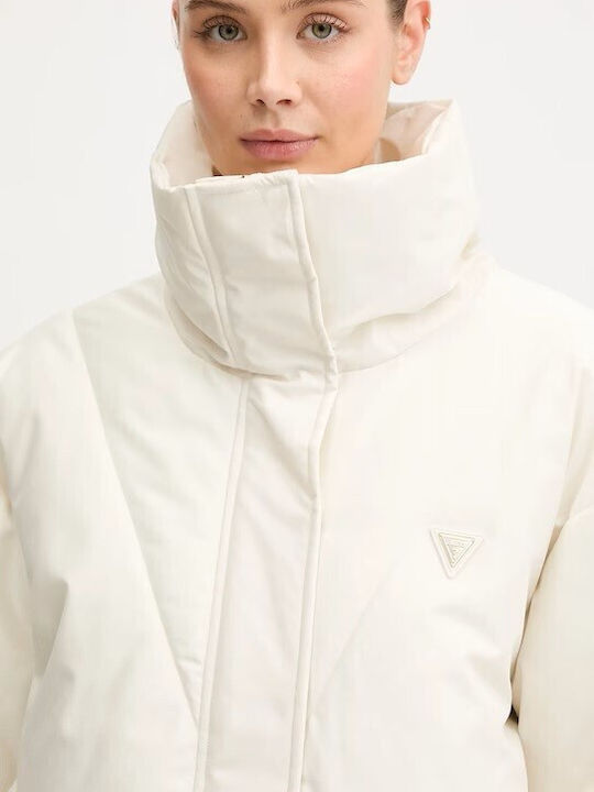 Damen Puffer Jacke für Winter Ecru
