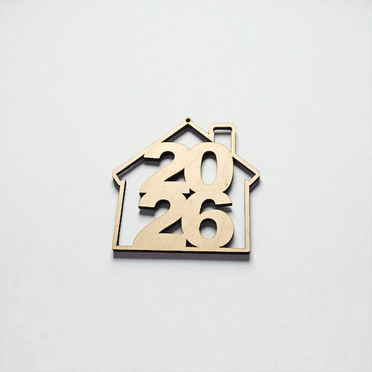 Hängendes Ornament Etikett Hölzern Beige 9.5x9.5cm