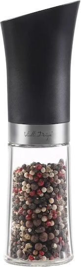 Vialli Design Ηλεκτρικός Μύλος Πιπεριού Γυάλινος σε Μαύρο Χρώμα 21.6cm