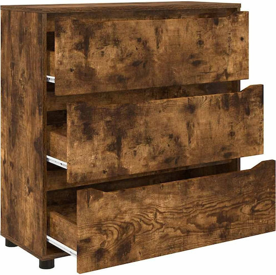 Wooden Chest of Drawers Smoked Oak 80x31x81cm