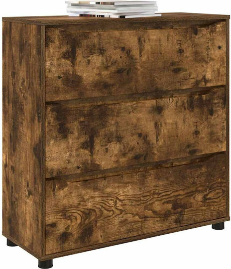 Wooden Chest of Drawers Smoked Oak 80x31x81cm