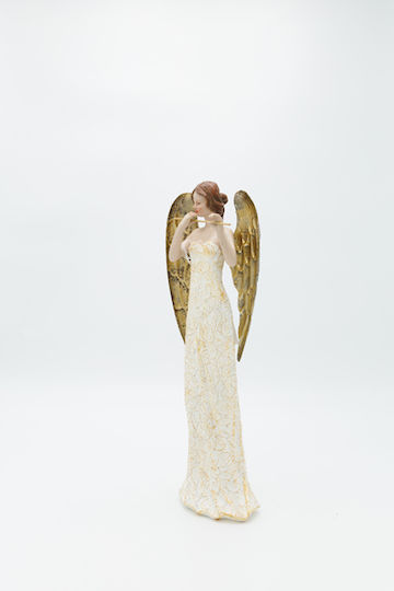 Eurolamp Christmas Plastic Figure Cherub Gold Height 34.5cm