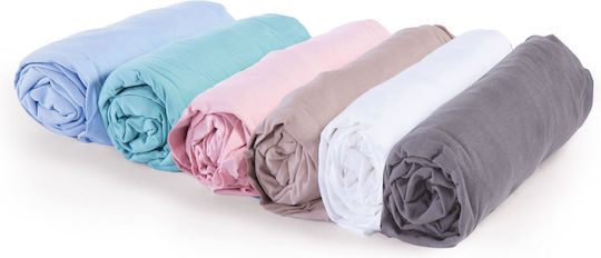 Nef-Nef Homeware Jersey Baby Sheet Crib Flannel Fitted Gray 70x140cm