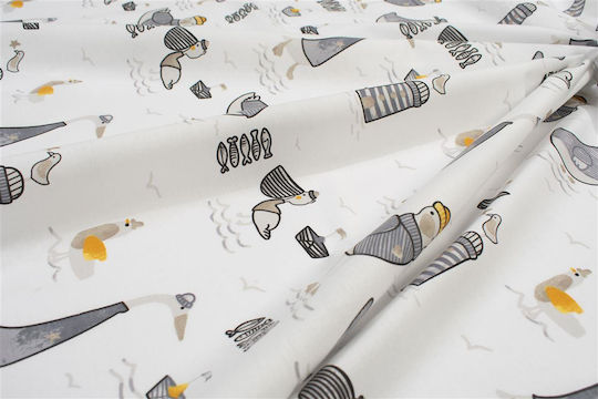 Dimcol Baby Sheet Crib Cotton Fitted Gray 70x140cm