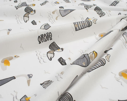 Dimcol Baby Sheet Crib Cotton Fitted Gray 70x140cm