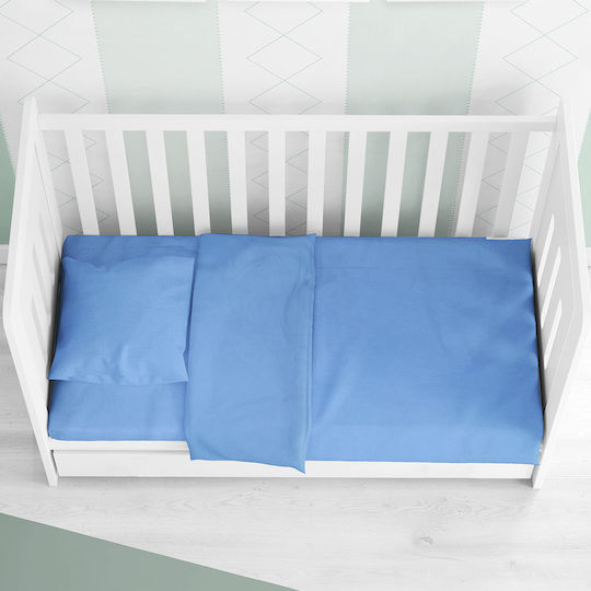Dimcol Bebe Solid Бебешки Чаршаф За Количка Памук с Ластик Светлосин 70x140бр