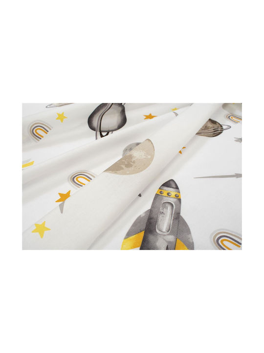Dimcol Space Бебешки Чаршаф За Количка Памук с Ластик Сив 70x140бр