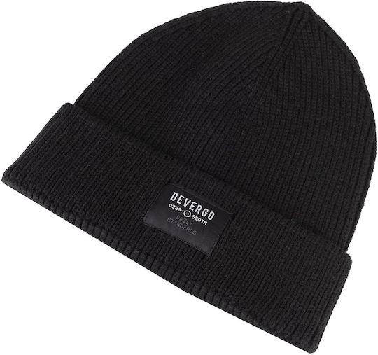 Beanie Unisex Σκούφος Πλεκτός σε Μαύρο χρώμα