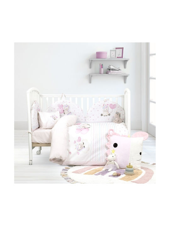 Nima Luni Uni Baby Sheets Set Crib Cotton Pink 120x170cm 3pcs
