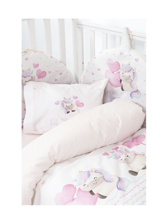 Nima Luni Uni Baby Sheets Set Crib Cotton Pink 120x170cm 3pcs