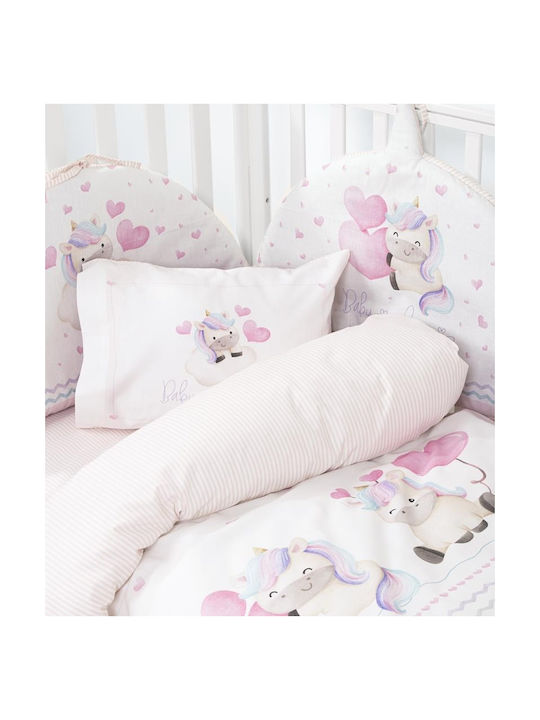 Nima Luni Uni Baby Sheets Set Crib Cotton Pink 120x170cm 3pcs