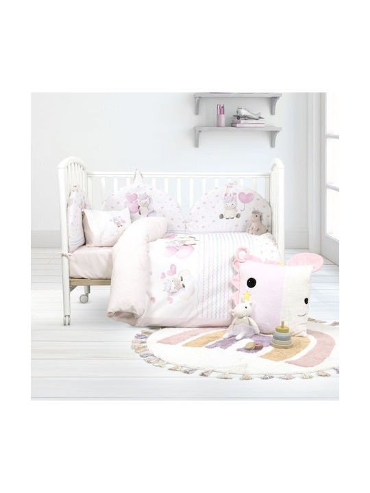 Nima Luni Uni Baby Sheets Set Crib Cotton Pink 120x170cm 3pcs