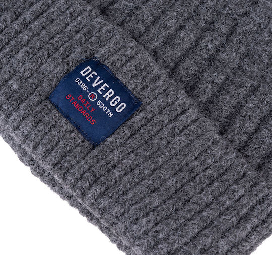 Beanie Unisex Σκούφος Πλεκτός σε Γκρι χρώμα