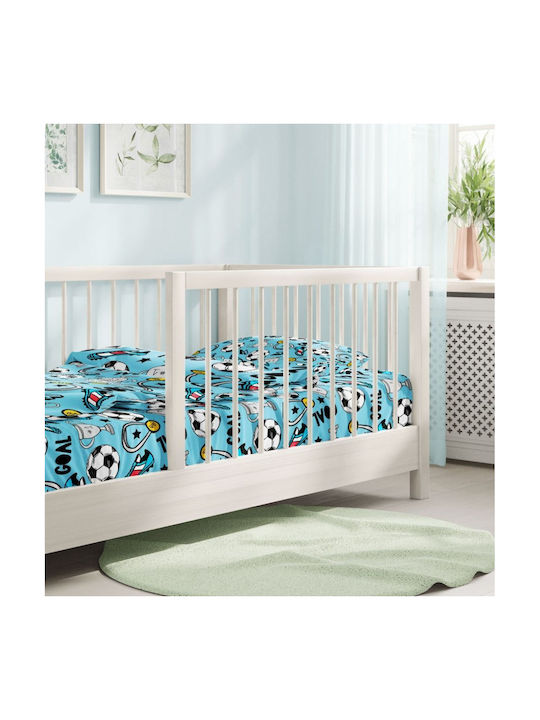 Cokitex Baby Sheets Set Crib Cotton Fitted Light Blue 125x175cm 3pcs