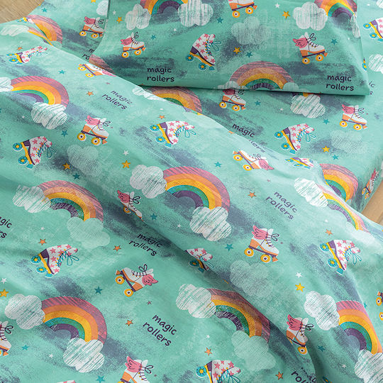Palamaiki My Kingdom Baby Sheets Set Crib Cotton Fitted Green 70x140cm