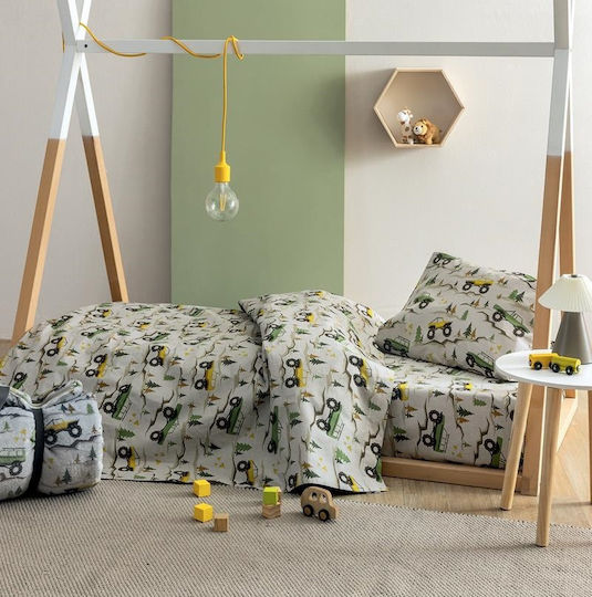 Palamaiki My Kingdom Set Baby Bettlaken Für Krippe Baumwolle Angepasst Gray 70x140cm